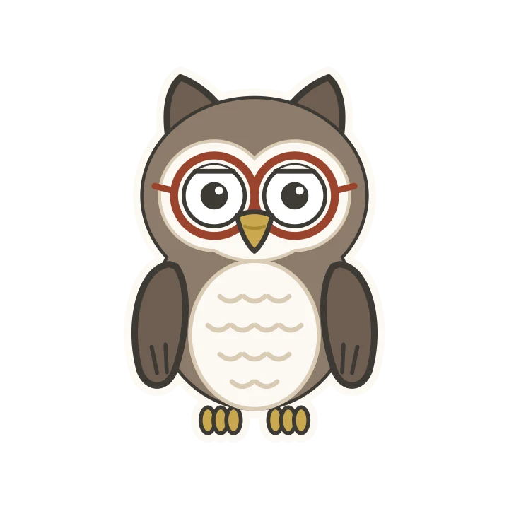 Professor Cryptic, the owl who teaches in the app