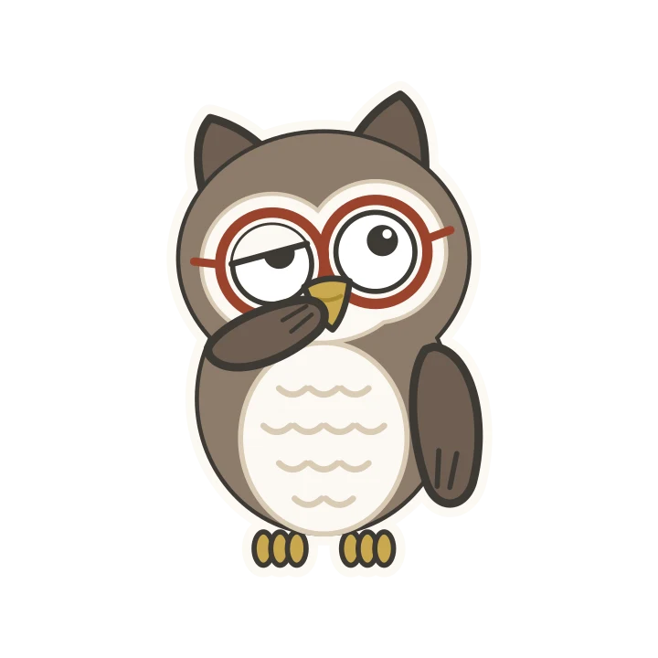 Professor Cryptic, the owl who teaches in the app