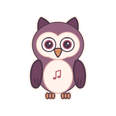 Bubblegum, a pink owl with coral details.