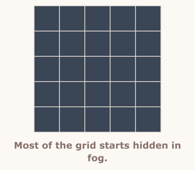 Fog of War Sudoku rule illustration, step 1 of 3