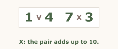 XV Pairs rule illustration, step 3 of 3